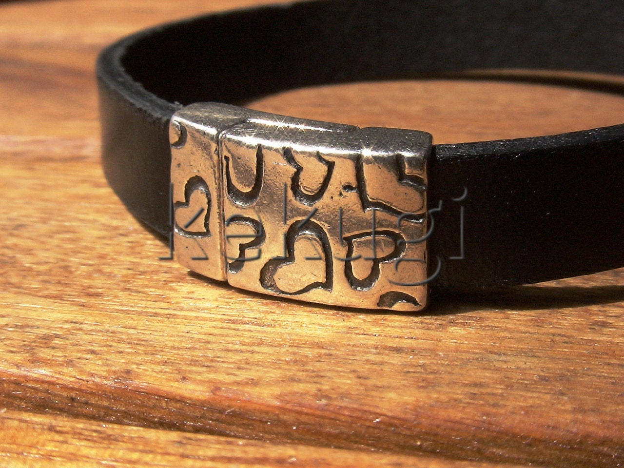 10mm first quality black women leather bracelet heart sterling silver plated magnet clasp