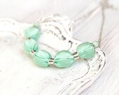 Mint green fabric necklace Bridesmaid necklace