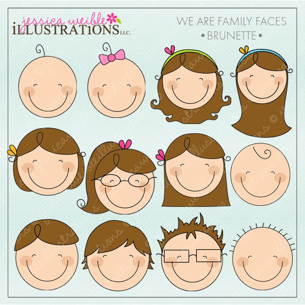 free family faces clip art - photo #1