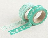 2 Set - Dandelion Mint Green Adhesive Masking Tapes (0.6in)