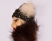 Lady Head Brooch Vintage Genuine Mink Fur