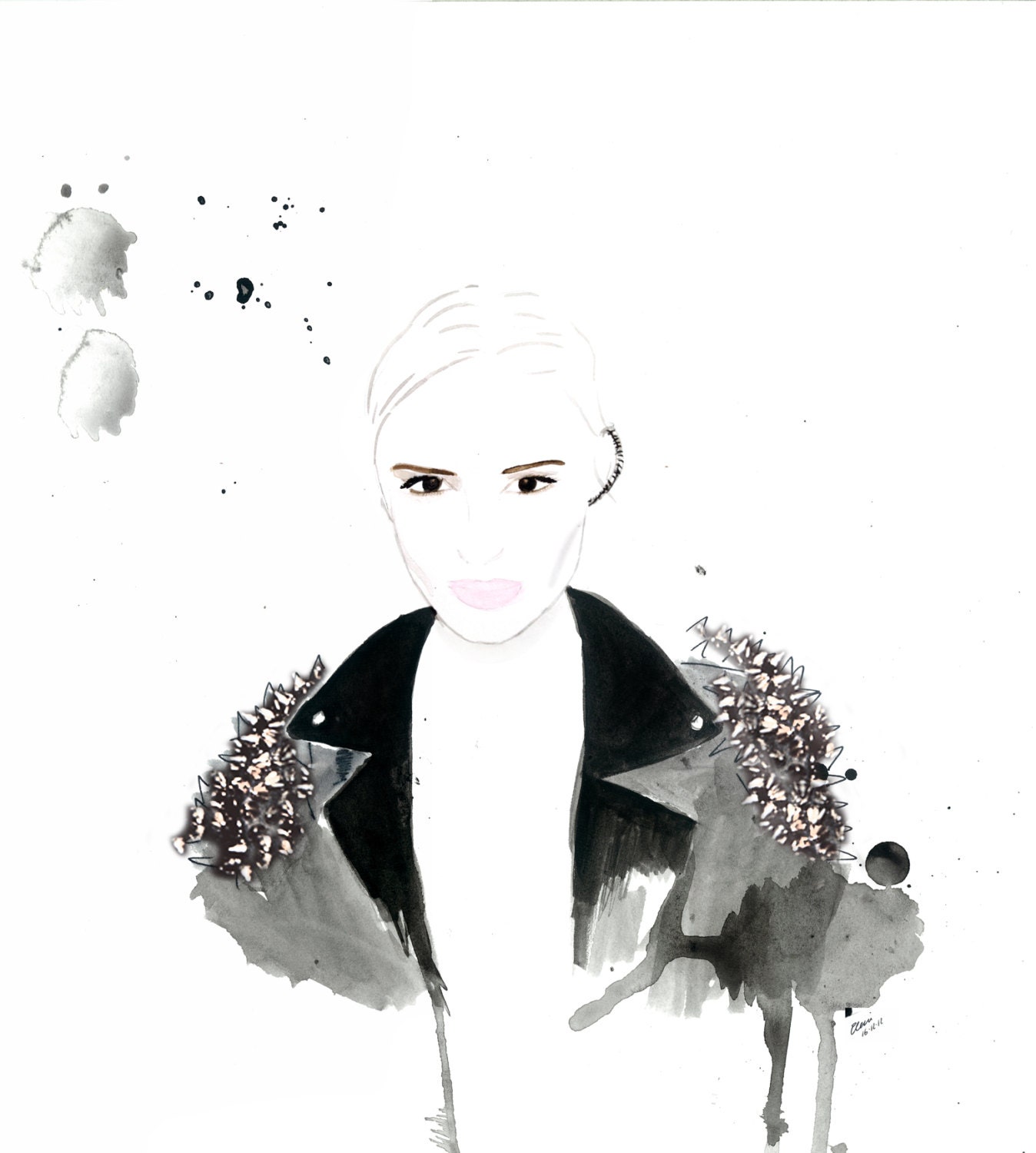 Print from original watercolour illustration by Eleni - Titled Gothic - Blogger series - Cate Underwood - Free Shipping