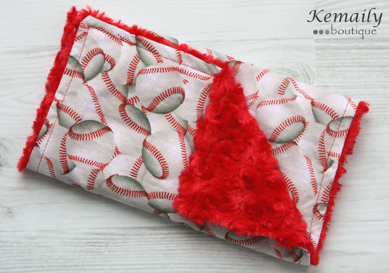 Baseball Minky Burp Cloth From Kemaily
