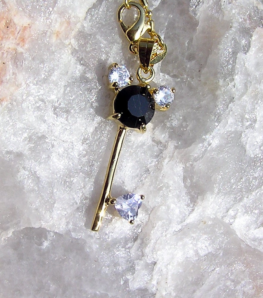Black Sapphire Key Pendant - Vintage
