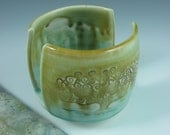 Porcelain Ceramic Sponge Holder in Aqua Blue Green with Tree of Life, Handmade by Licia Lucas Pfadt