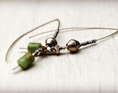 One of a Kind, Silver Open Hoop Beaded Earrings
