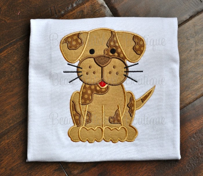 Cute Puppy Applique Embroidery design