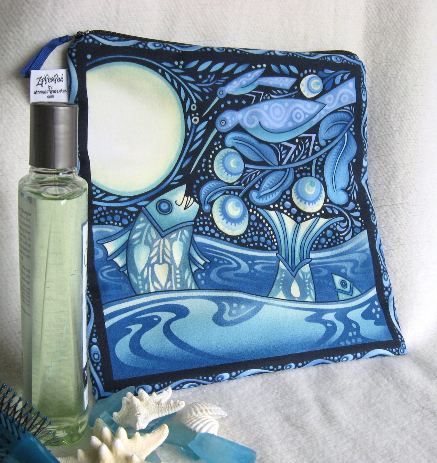 Toiletries Travel Bag, Diaper Bag, Wet Bag, - 10 x 10" , Zippered, Reusable, Washable, Eco-Friendly