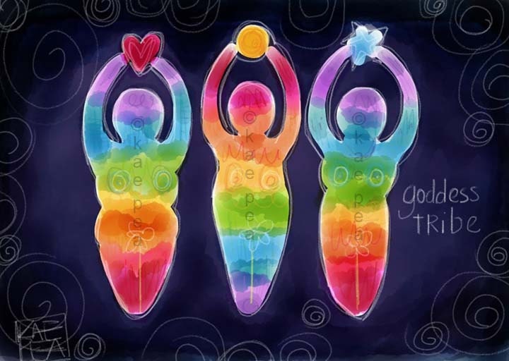 Rainbow Goddess Tribe print from my Original Illustration