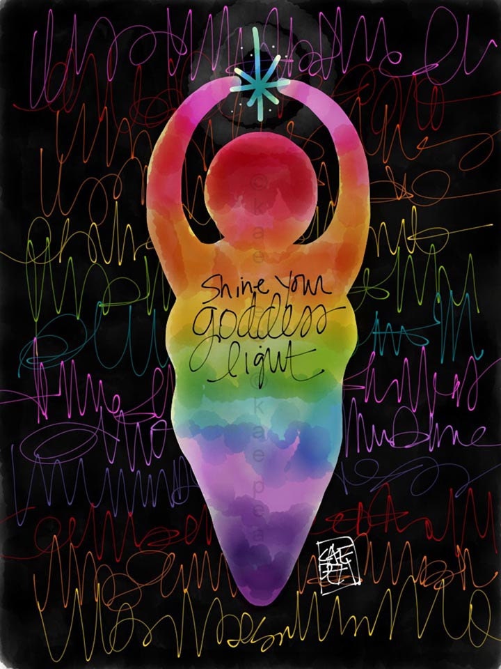 Shine your Goddess Light print from my original illustration