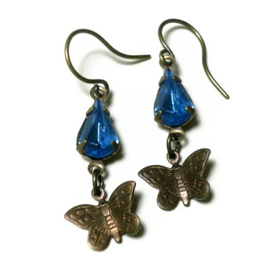 Butterfly Jewelry Tiny Earrings Butterfly Earrings Butterfly Charms Jewelry for Girls Crystal Drop Earrings