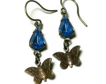 Butterfly Jewelry Tiny Earrings Butterfly Earrings Butterfly Charms Jewelry for Girls Crystal Drop Earrings
