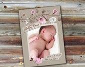 ON SALE 0206 Baby Birth Announcement Photoshop PSD Photo Card Template for Photographers - Girl Vol 13, 3 of 3 - Exact Size, Millers, Whcc