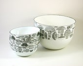 Reserved for D: Finel of FInland Mushroom Bowl Salad Set Designed by Kaj Franck