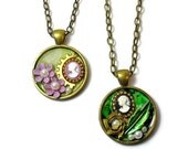 Cameo Pendant, Collage Pendant, Upcycled Jewelry