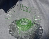 Green Glass Candy Dish