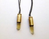 Yellow Quartz Bullet Necklace