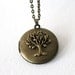 Tree of Life Locket Necklace. vintage style brass round locket with tree