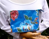 Blue Oilcloth Makeup Bag
