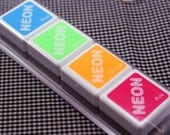 Hero Arts NEON INK SET - 4 cubes - Dye Ink pad for paper projects and scrapbooking