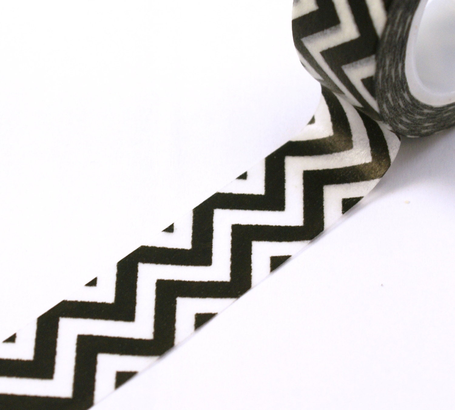 Chevron Zig-Zag Black and White - Chugoku Washi Paper Masking Tape-11 Yards
