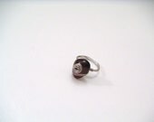 Dark Red Dyed Jasper Stone Wire Wrapped Ring - US Size 6 3/4
