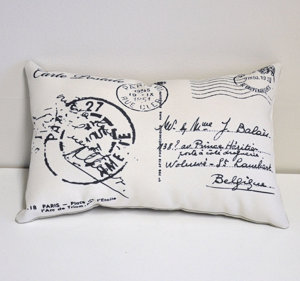 French Postcard pillow