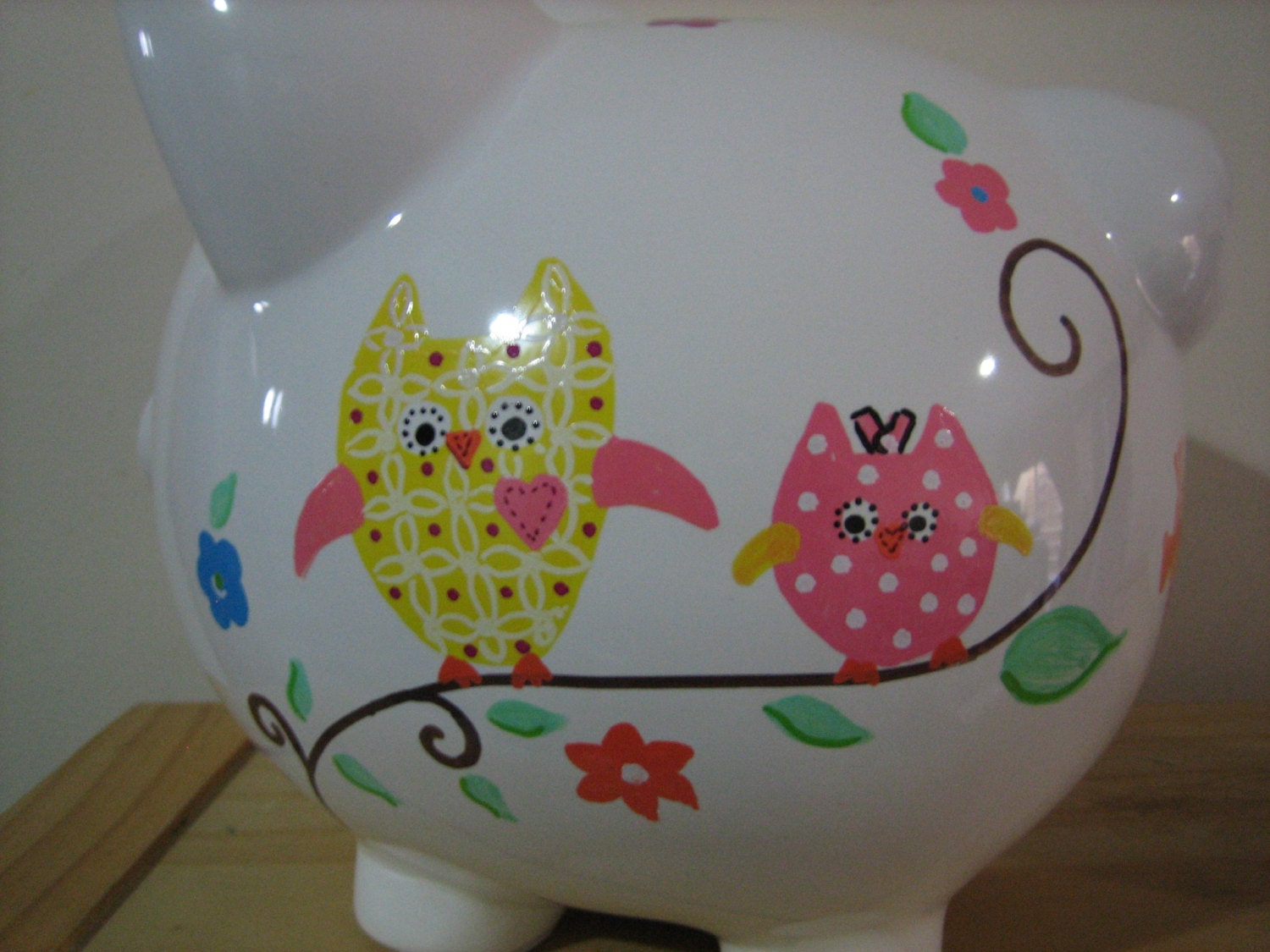 Personalized Large Owl Piggy  Bank  Dena Happi Tree -Newborns , Boys , Girls , Baby Shower Gift Centerpiece