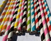 ON SALE NOW 35 Paper Straws.... Your choice of colorsw/ Diy Blank Printables, Retro, Vintage Inspired, Biodegradable