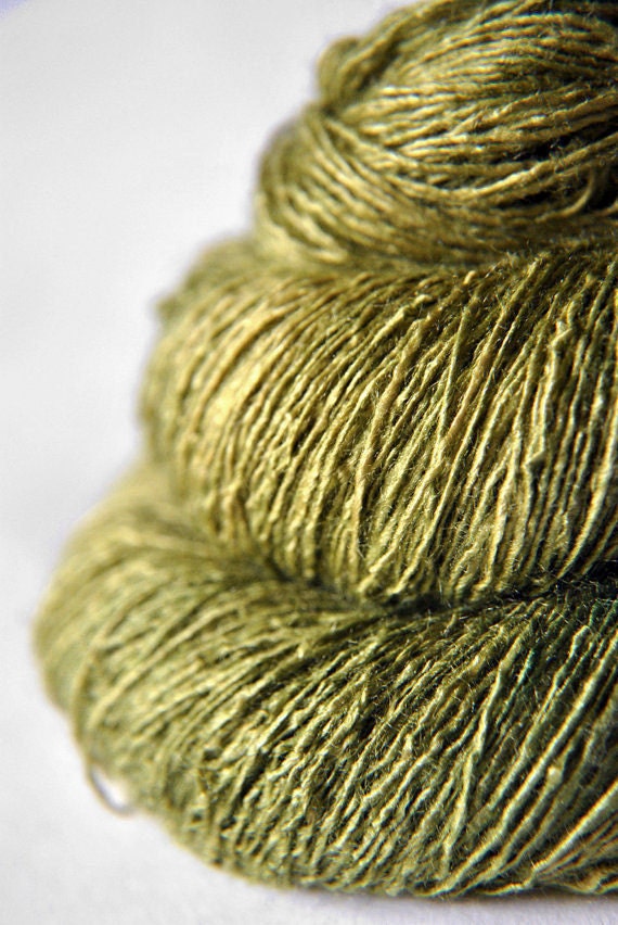 Withering moss - Tussah Silk Yarn Lace weight