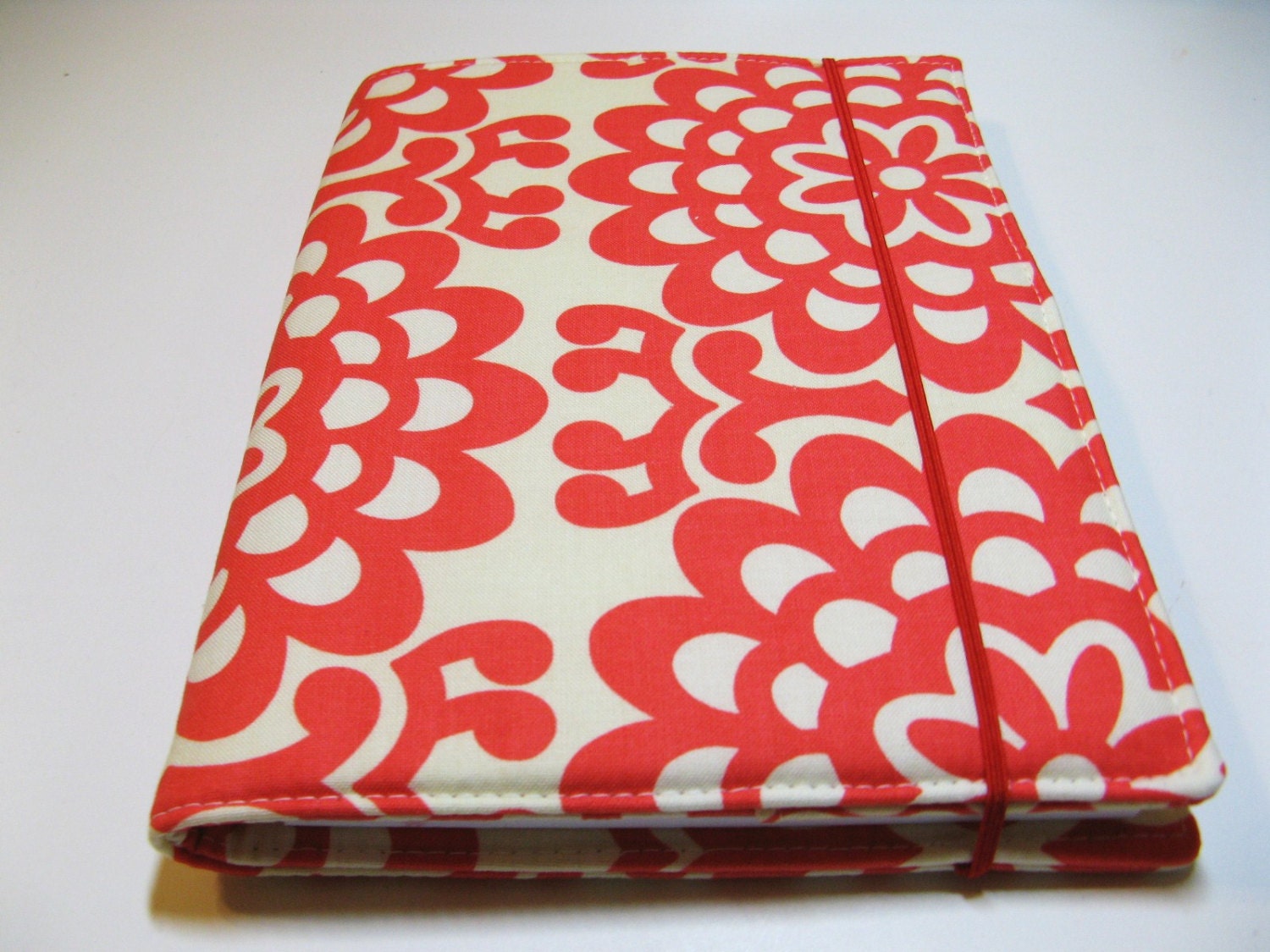 Designer Daily Organizer - Ready to Ship - Amy Butler Cherry Lotus - 5x8 Notepad - Portfolio Organizer - List Taker, Fits many EReaders