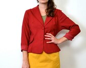 May Sale // 1970s Burgundy Textured Blazer // Small // Medium
