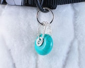 Bird's Egg - people pendant or Dog collar charm pet jewelry, chunky, robin's egg blue zipper pull