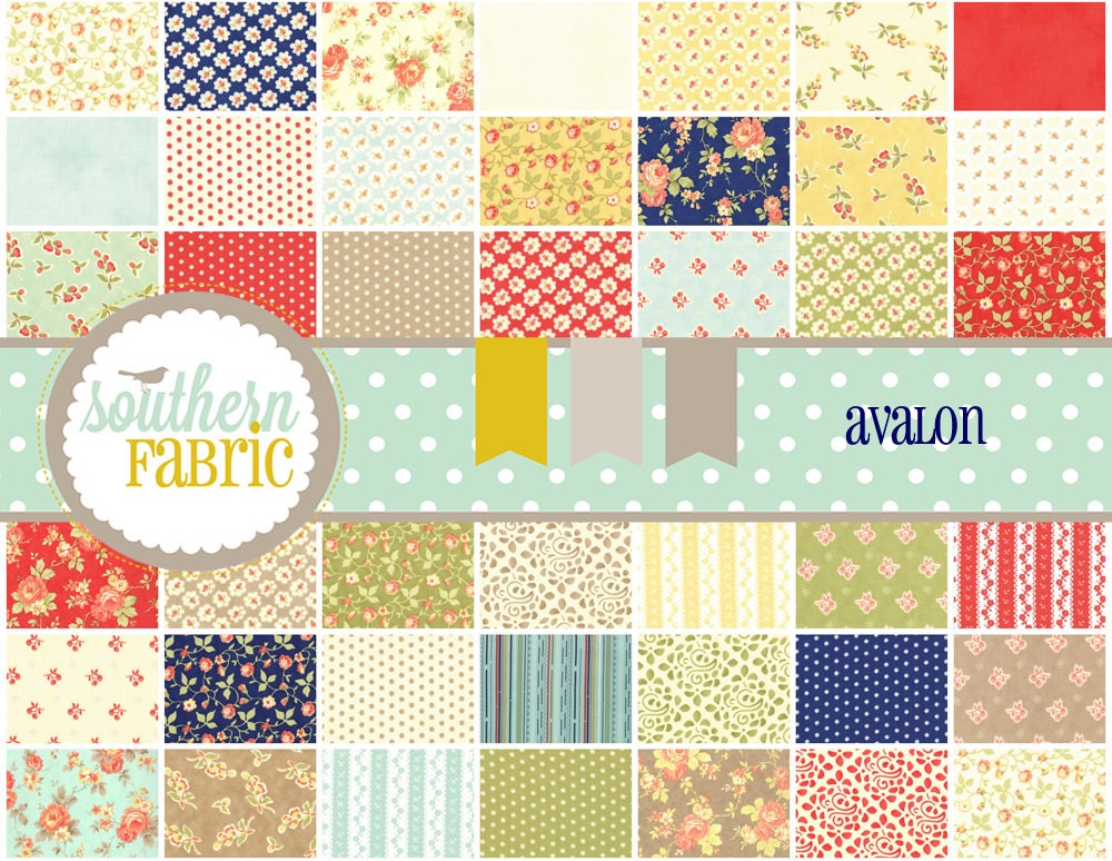 Avalon  by Joanna Figueroa , Fig Tree & CO  -  Charm 5 inch 42 Quilt Fabric Squares 20200PP