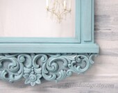 Baby Nursery Mirror NURSERY WALL DECOR Chalkboard Shabby Chic Nursery Baby Teal Blue Framed Mirror Flowers Roses