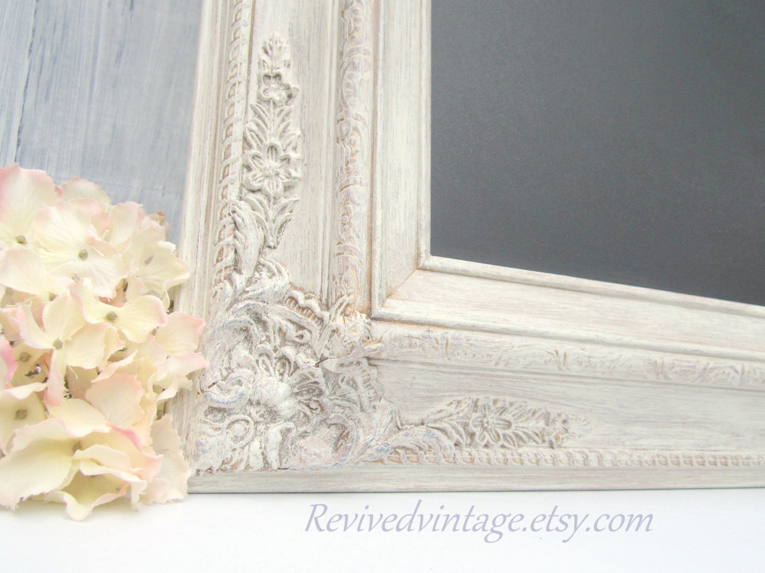 IVORY FRAMED CHALKBOARD Distressed Framed Menu Board Kitchen Chalk board Shabby Chic Magnetic Chalkboard Blackboard 27"x23" Unique Gift