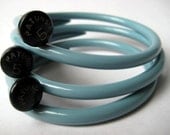 Recycled Knitting needle bracelets Baby Blues MEDIUM