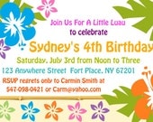 FREE FREIGHT Luau Flower Birthday Printed With Envelopes- With or Without Photo-15 Il_170x135