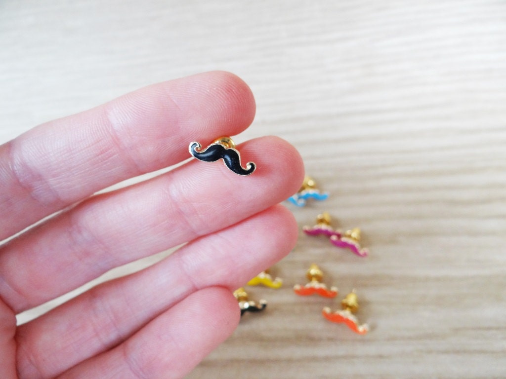 DAPPER mini Mr. Mustache post earrings