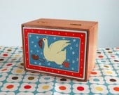 Vintage Taylor Ng Gracy Goose Wood Recipe Box