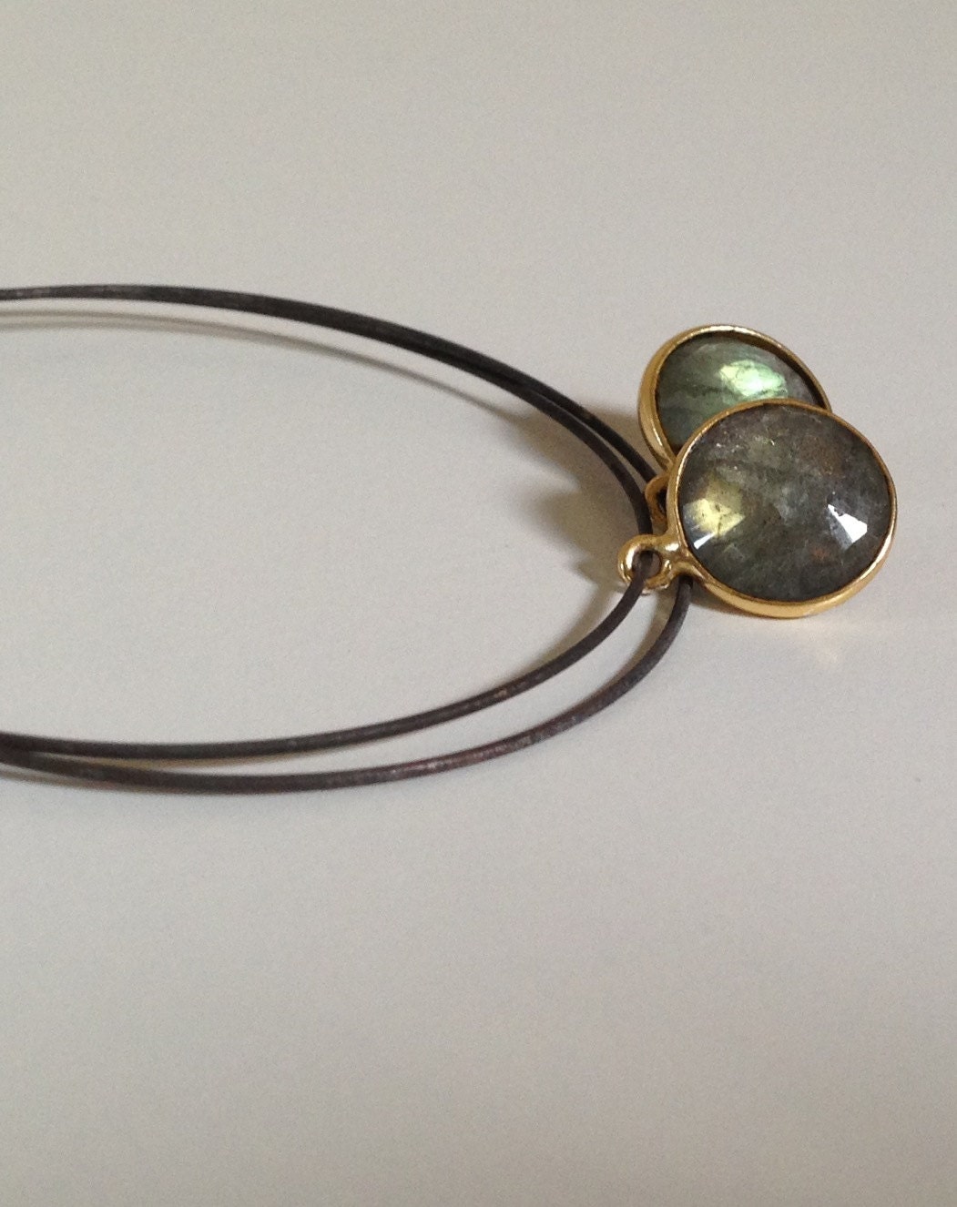 Oxidized Sterling Silver Black Hoops with Gold Vermeil Bezel Stones