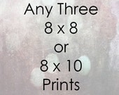 Custom Set of Three Prints - Your Choice of 8 x 8 or 8 x 10 Prints from Squint Photography