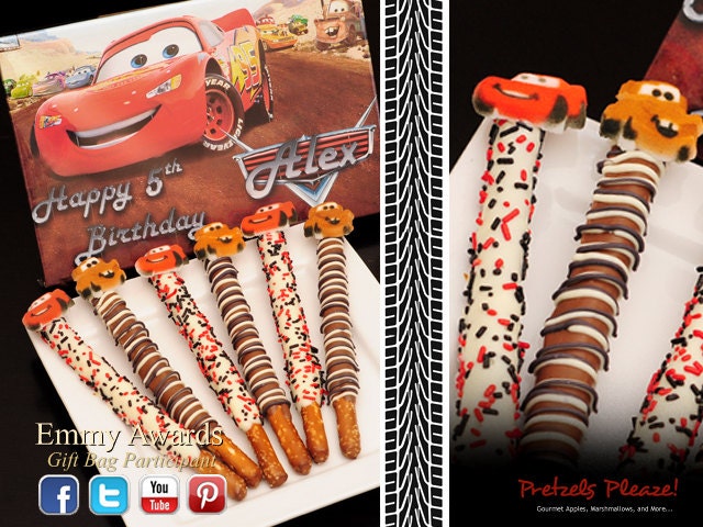 Cars/McQueen Themed Party Favors Pretzel Rods
