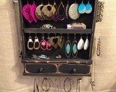Upcycled Jewelry Organizing Display (Black Cabinet)