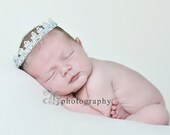 Ready to Ship Fairytale Princess Tiara  headband ..silver  jeweled stretchy crown for newborn 0-3mos 3-6 mos 6-9 mos 12 mos and up