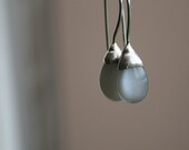 silky grey moonstone drops and sterling silver dangle earrings