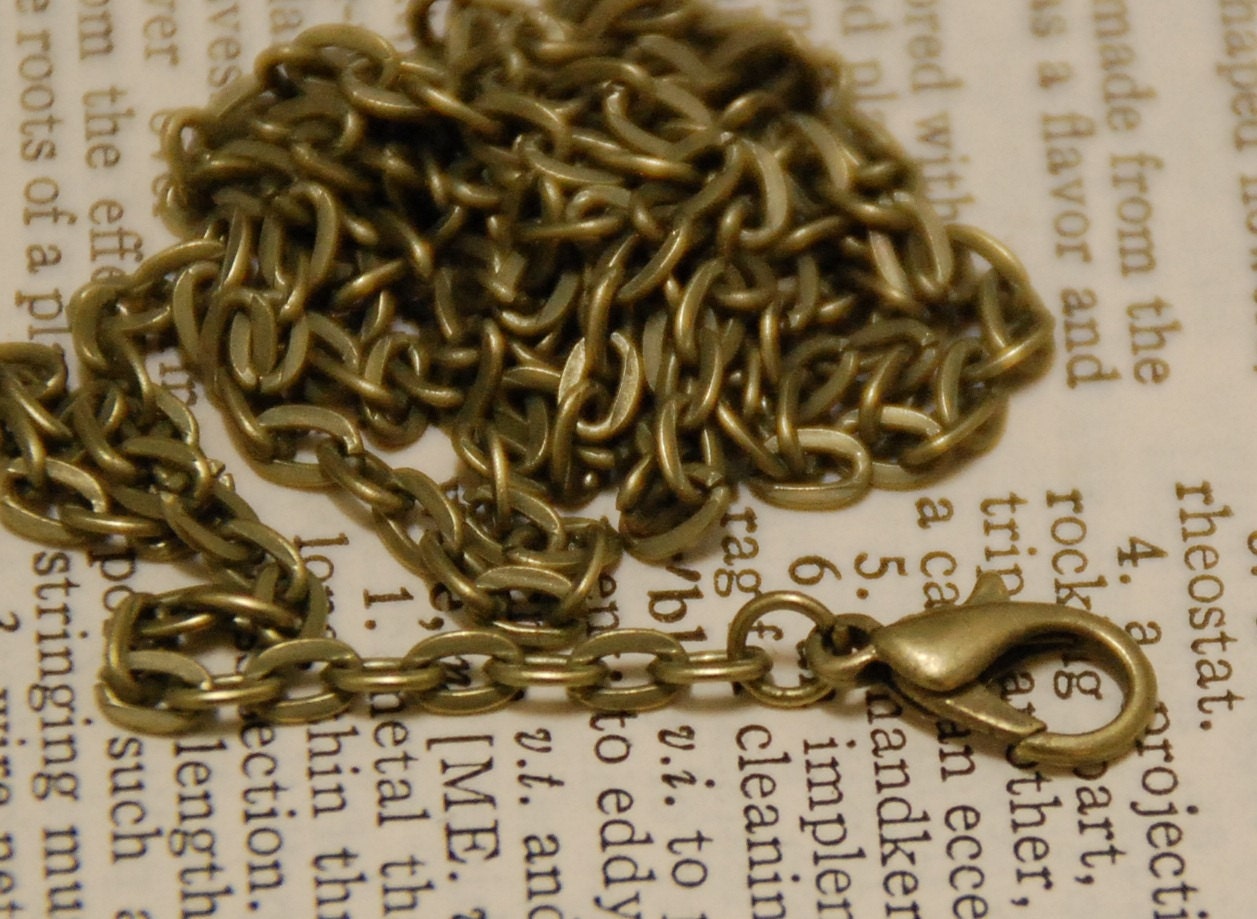 20 Necklaces , Antique Bronze Brass Color High Quality Necklaces,Chains, Ready to wear 24 inch (60 cm)