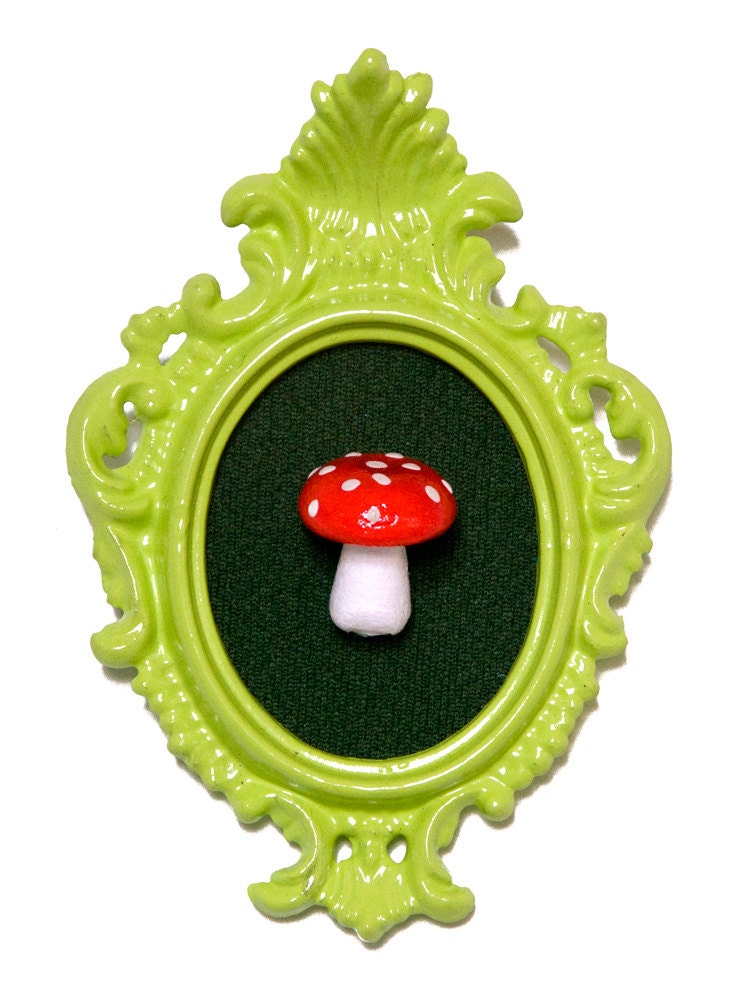 Mushroom - Victorian Framed Object - Wall Art Decor 3x4.5in - DeviantDecor