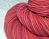 Handspun Yarn Gently Thick and Thin Worsted Single Falkland 'Hibiscus'