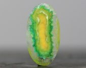 Green Quartz Druzy Gem - Oval, Crystalline Cabochon for Jewelry Designs - Flat Back, Polished, Bezel Edge - 37mm (5810)